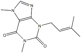 3-(3-Methyl-2-butenyl)-1,7-dimethylxanthine Structure