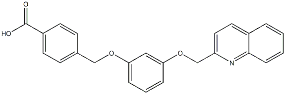 4-[3-(2-キノリルメトキシ)フェノキシメチル]安息香酸 化学構造式