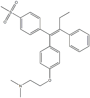(E)-1-[4-[2-(Dimethylamino)ethoxy]phenyl]-1-(4-(methylsulfonyl)phenyl)-2-phenyl-1-butene Struktur