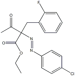 2-Acetyl-2-(p-chlorophenylazo)-3-(o-fluorophenyl)propionic acid ethyl ester Structure