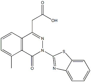 3-(2-ベンゾチアゾリル)-5-メチル-3,4-ジヒドロ-4-オキソフタラジン-1-酢酸 化学構造式