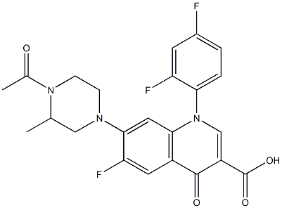 6-Fluoro-1-(2,4-difluorophenyl)-7-(4-acetyl-3-methylpiperazino)-1,4-dihydro-4-oxoquinoline-3-carboxylic acid