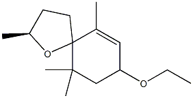 (2S)-8-Ethoxy-2,6,10,10-tetramethyl-1-oxaspiro[4.5]dec-6-ene Struktur