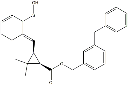 (1R,3S)-2,2-Dimethyl-3-[[(3E)-2,3,4,5-tetrahydro-2-oxothiophen]-3-ylidenemethyl]cyclopropane-1-carboxylic acid-3-benzylbenzyl ester Structure