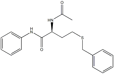 [S,(-)]-2-Acetylamino-4-(benzylthio)-N-phenylbutyramide Struktur