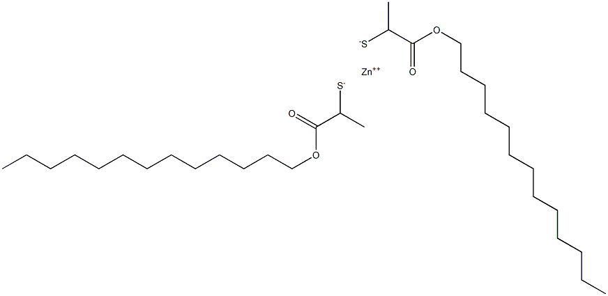 Zinc bis[1-(tridecyloxycarbonyl)ethanethiolate] Structure