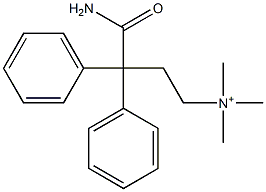 3-Carbamoyl-3,3-diphenyl-N,N,N-trimethyl-1-propanaminium Struktur