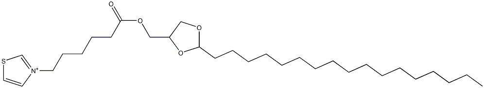 3-[6-(2-Heptadecyl-1,3-dioxolan-4-ylmethoxy)-6-oxohexyl]thiazolium 结构式
