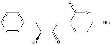 (2R)-5-Amino-2-[(S)-3-amino-2-oxo-4-phenylbutyl]pentanoic acid Struktur