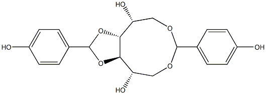 1-O,6-O:3-O,4-O-Bis(4-hydroxybenzylidene)-D-glucitol Struktur