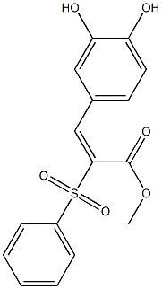 (E)-3-(3,4-Dihydroxyphenyl)-2-phenylsulfonylacrylic acid methyl ester Struktur