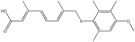 (2E,4E,6E)-8-(2,3,6-Trimethyl-4-methoxyphenylthio)-3,7-dimethyl-2,4,6-octatrienoic acid Structure
