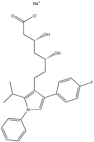 (3R,5R)-3,5-Dihydroxy-7-[2-isopropyl-1-phenyl-4-(4-fluorophenyl)-1H-pyrrol-3-yl]heptanoic acid sodium salt Structure