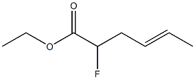 (E)-2-フルオロ-4-ヘキセン酸エチル 化学構造式
