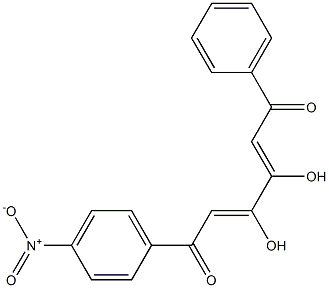 (2Z,4Z)-1-Phenyl-3,4-dihydroxy-6-(4-nitrophenyl)-2,4-hexadiene-1,6-dione Struktur