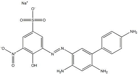 3-[(2,4,4'-Triamino-1,1'-biphenyl-5-yl)azo]-4-hydroxy-5-nitrobenzenesulfonic acid sodium salt Structure