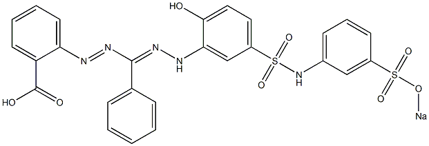 5-(2-Carboxyphenyl)-1-[2-hydroxy-5-[N-(3-sodiooxysulfonylphenyl)sulfamoyl]phenyl]-3-phenylformazan 结构式