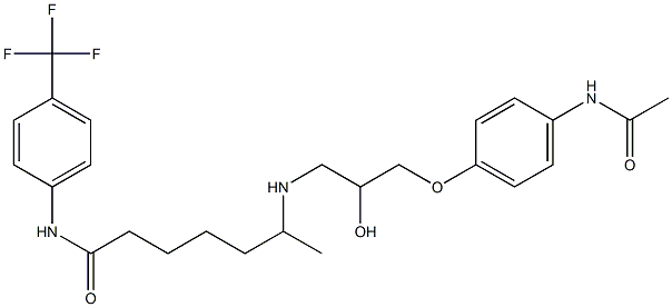 6-[3-(4-Acetylaminophenoxy)-2-hydroxypropylamino]-N-(4-trifluoromethylphenyl)heptanamide Struktur