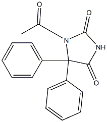1-アセチル-5,5-ジフェニルヒダントイン 化学構造式