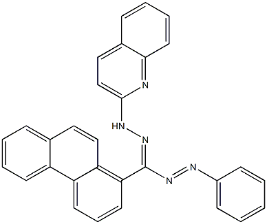 1-(キノリン-2-イル)-3-(1-フェナントリル)-5-フェニルホルマザン 化学構造式