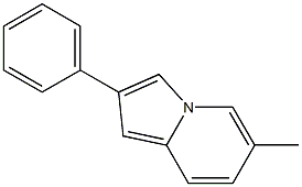 6-メチル-2-フェニルインドリジン 化学構造式