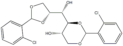 1-O,2-O:4-O,6-O-Bis(2-chlorobenzylidene)-L-glucitol Struktur