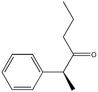 [S,(+)]-2-フェニル-3-ヘキサノン 化学構造式