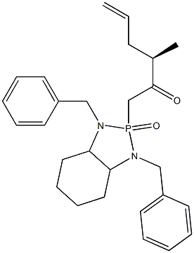 2-[(3R)-3-メチル-2-オキソ-5-ヘキセニル]-1,3-ジベンジルオクタヒドロ-1H-1,3,2-ベンゾジアザホスホール2-オキシド 化学構造式