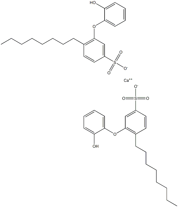 Bis(2'-hydroxy-6-octyl[oxybisbenzene]-3-sulfonic acid)calcium salt Structure