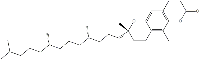 (2S)-3,4-ジヒドロ-2,5,7-トリメチル-2-[(4S,8S)-4,8,12-トリメチルトリデシル]-2H-1-ベンゾピラン-6-オールアセタート 化学構造式
