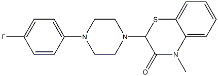 2-[4-(4-フルオロフェニル)ピペラジン-1-イル]メチル-2H-1,4-ベンゾチアジン-3(4H)-オン 化学構造式