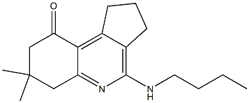 1,2,3,6,7,8-Hexahydro-4-(butylamino)-7,7-dimethyl-9H-cyclopenta[c]quinolin-9-one Structure