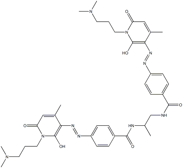 1,2-Bis[[4-[[[1-[3-(dimethylamino)propyl]-6-hydroxy-4-methyl-2-oxo-1,2-dihydropyridin]-5-yl]azo]benzoyl]amino]propane Structure