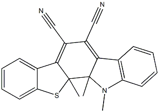 11a,11b-Dihydro-11a,11b,12-trimethyl-12H-[1]benzothieno[2,3-a]carbazole-5,6-dicarbonitrile Struktur