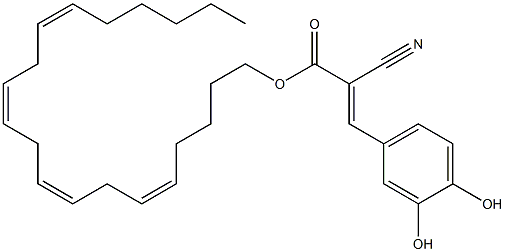 (E)-2-Cyano-3-(3,4-dihydroxyphenyl)acrylic acid (5Z,8Z,11Z,14Z)-5,8,11,14-icosatetrenyl ester 结构式