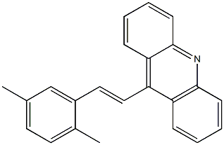 9-[(E)-2-(2,5-ジメチルフェニル)エテニル]アクリジン 化学構造式
