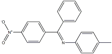 (E)-N-[フェニル(4-ニトロフェニル)メチレン]-4-メチルベンゼンアミン 化学構造式