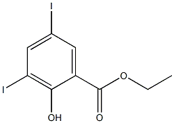 3,5-ジヨードサリチル酸エチル 化学構造式