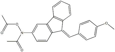 N-Acetyloxy-N-[9-(p-methoxybenzylidene)-9H-fluoren-3-yl]acetamide Structure