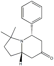 (5S,8aS)-3,3-Dimethyl-5-phenyl-1,2,3,5,6,8a-hexahydroindolizin-7(8H)-one Struktur