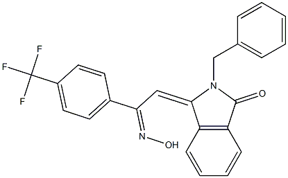 (1E)-2-Benzyl-1-[(2E)-2-hydroxyimino-2-(4-trifluoromethylphenyl)ethylidene]-1H-isoindol-3(2H)-one Struktur