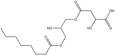 L-りんご酸水素4-(2-ヒドロキシ-3-オクタノイルオキシプロピル) 化学構造式