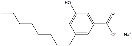 3-Octyl-5-hydroxybenzoic acid sodium salt Structure