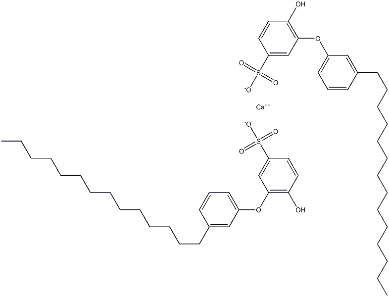 Bis(6-hydroxy-3'-tetradecyl[oxybisbenzene]-3-sulfonic acid)calcium salt Structure