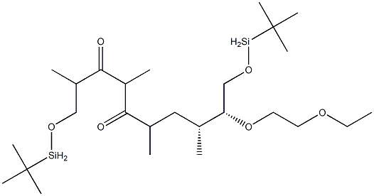 (8R,9R)-1,10-Bis(tert-butylsilyloxy)-2,4,6,8-tetramethyl-9-(2-ethoxyethoxy)decane-3,5-dione 结构式