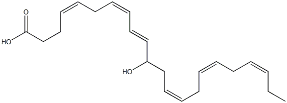 (4Z,7Z,9E,13Z,16Z,19Z)-11-ヒドロキシ-4,7,9,13,16,19-ドコサヘキサエン酸 化学構造式