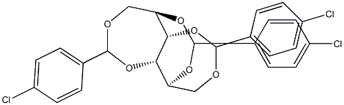 1-O,4-O:2-O,5-O:3-O,6-O-Tris(4-chlorobenzylidene)-L-glucitol Struktur