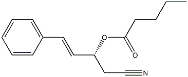 吉草酸(R)-1-(シアノメチル)-3-フェニル-2-プロペニル 化学構造式