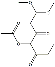 Acetic acid 4,4-dimethoxy-1-propionyl-2-oxobutyl ester Struktur
