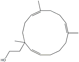 (4E,8E,13E)-1,5,9-Trimethyl-4,8,13-cyclotetradecatriene-1-ethanol Struktur